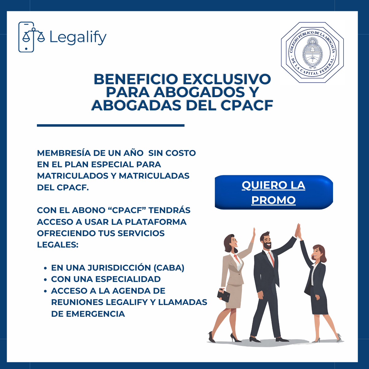 Promoción para matriculados del Colegio Público de Abogados de la Capital Federal